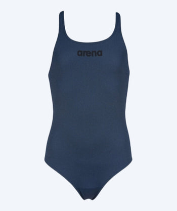 Arena baddräkt för flickor - Solid Swim Pro - Mörkblå/svart