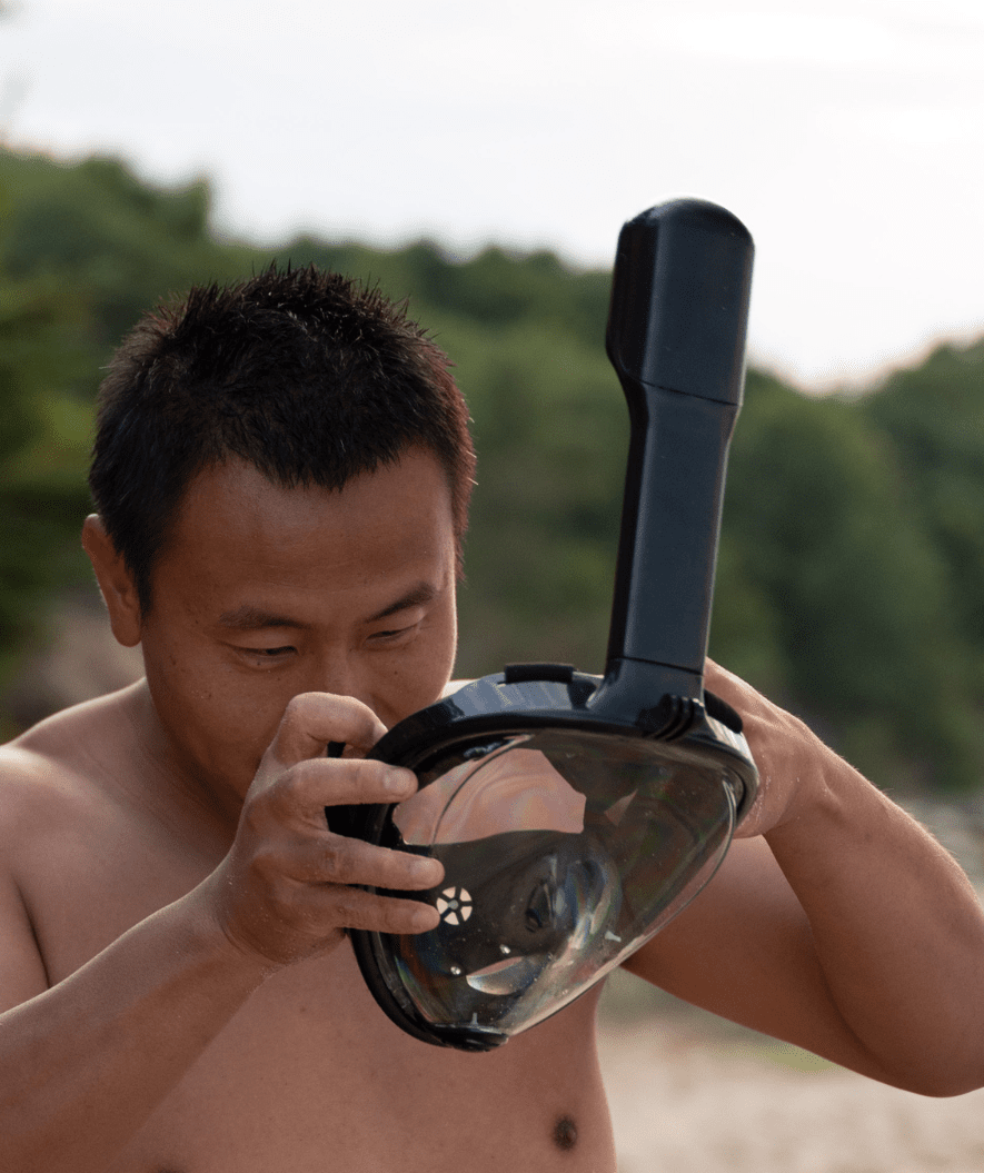 Watery snorkelmask för vuxna - Oxygen - Svart