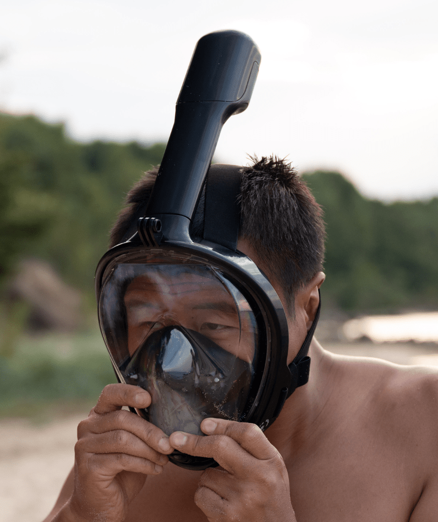 Watery snorkelmask för vuxna - Oxygen - Svart