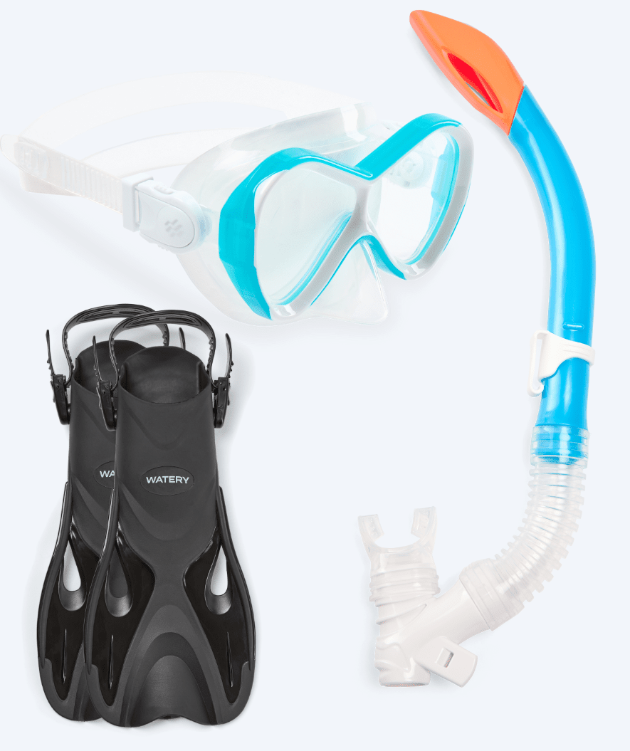 Watery snorkelset för barn - Fisher Triton - Ljusblå