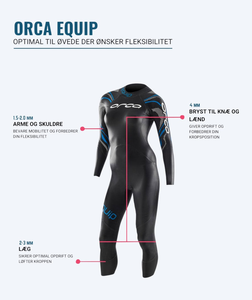 Orca våtdräkt för dam - Equip - Svart/marinblå