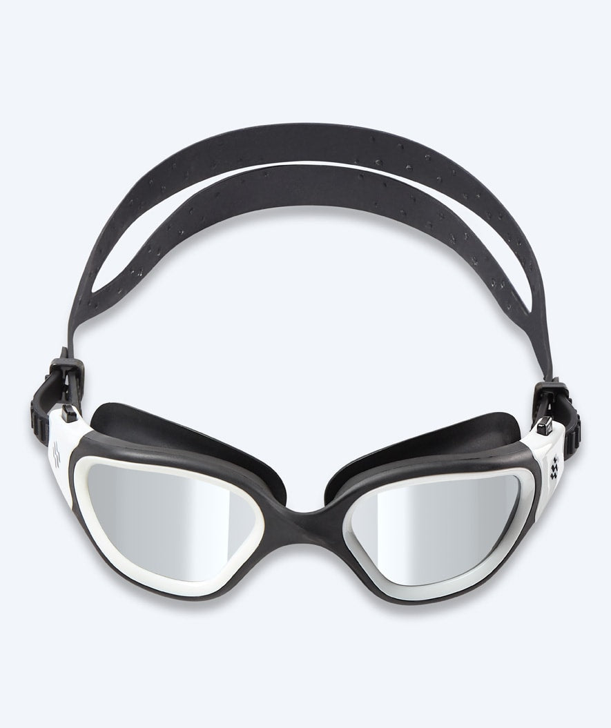 Watery motionssimglasögon – Raven Mirror – Svart/vit