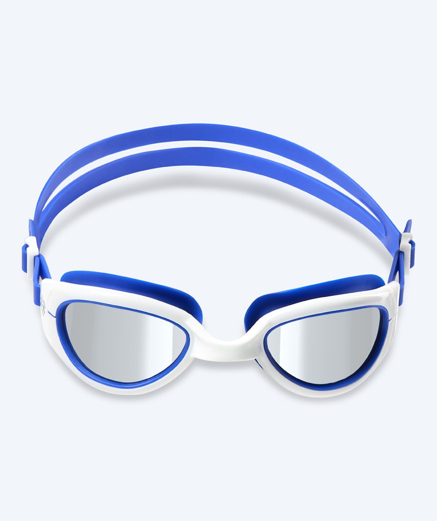 Watery motionssimglasögon – Wade Mirror – Blå/vit (Mirror lins)