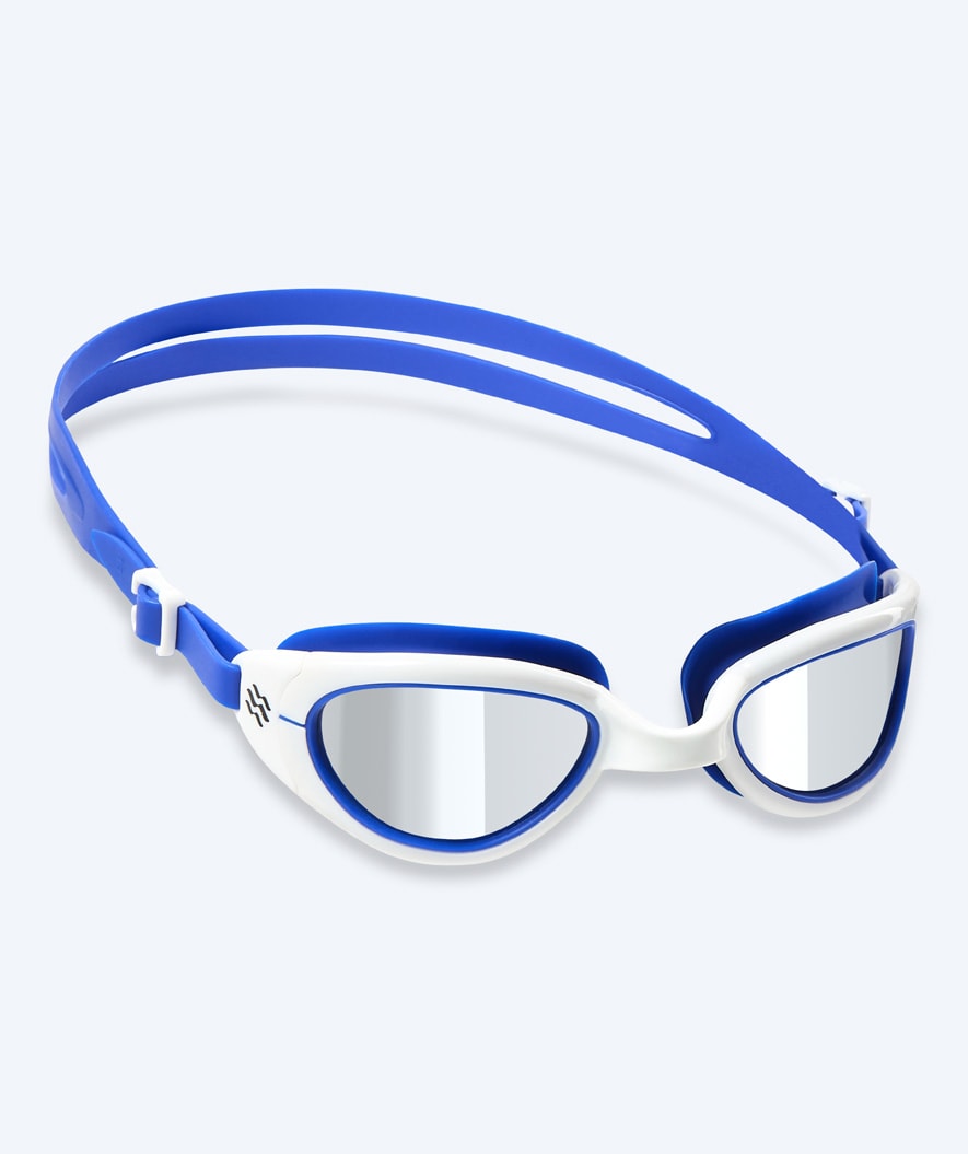 Watery motionssimglasögon – Wade Mirror – Blå/vit (Mirror lins)