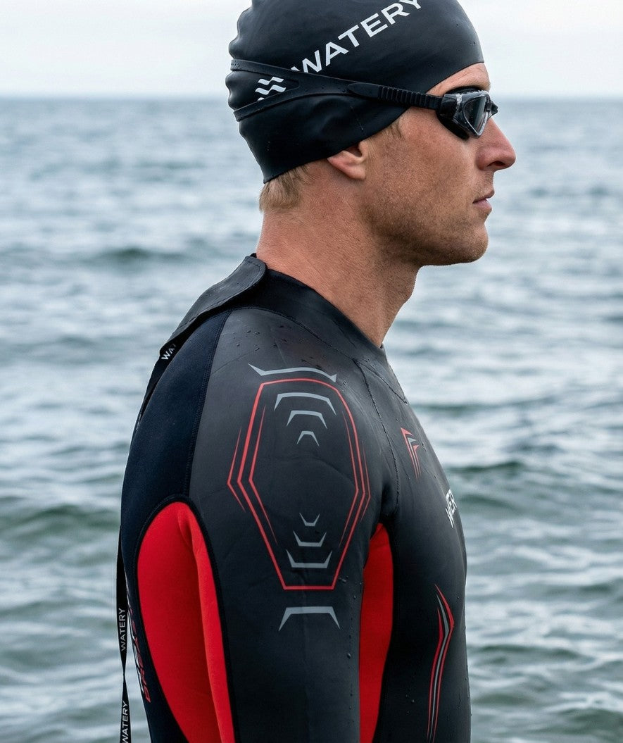 Watery våtdräkt för herr - Reptile Breast - Orange