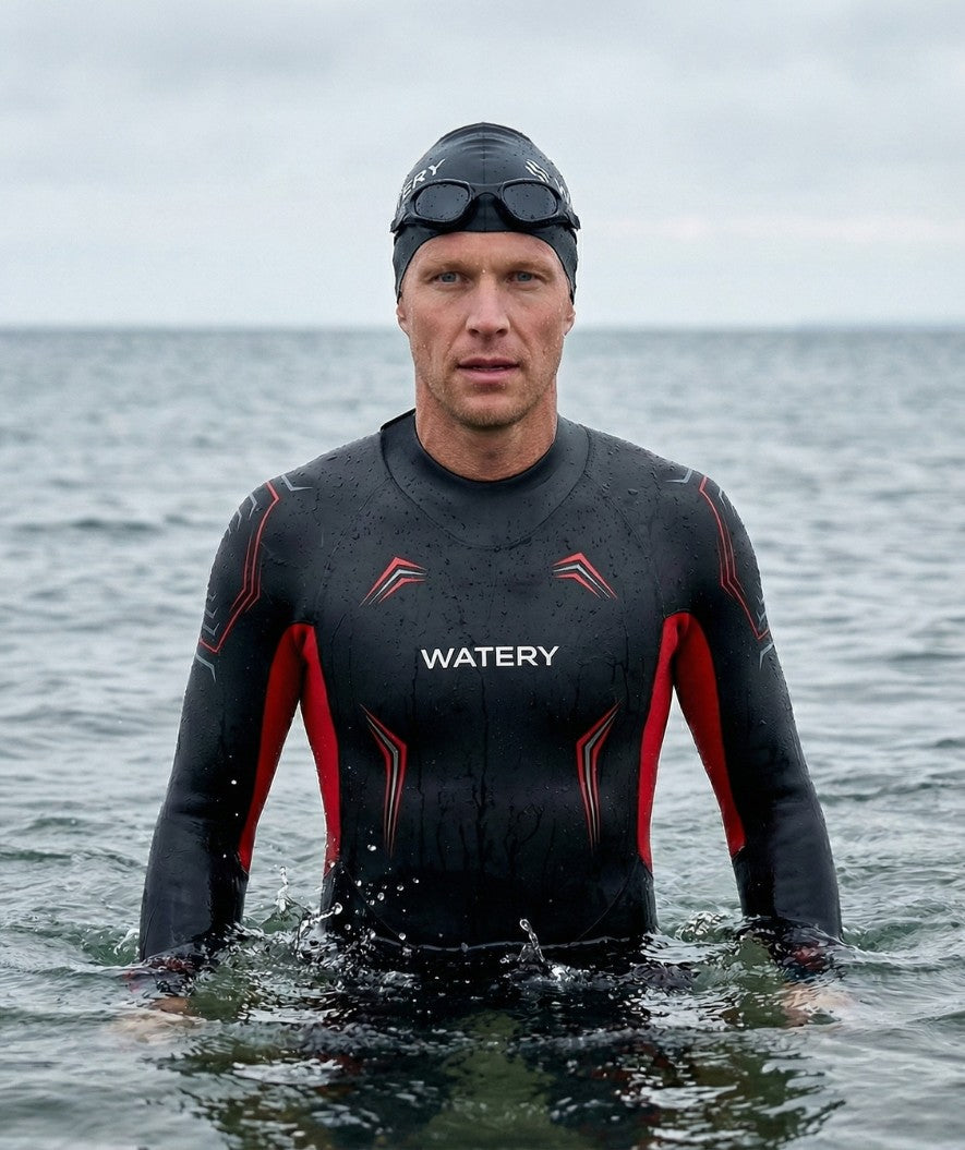 Watery våtdräkt för herr - Reptile Breast - Orange