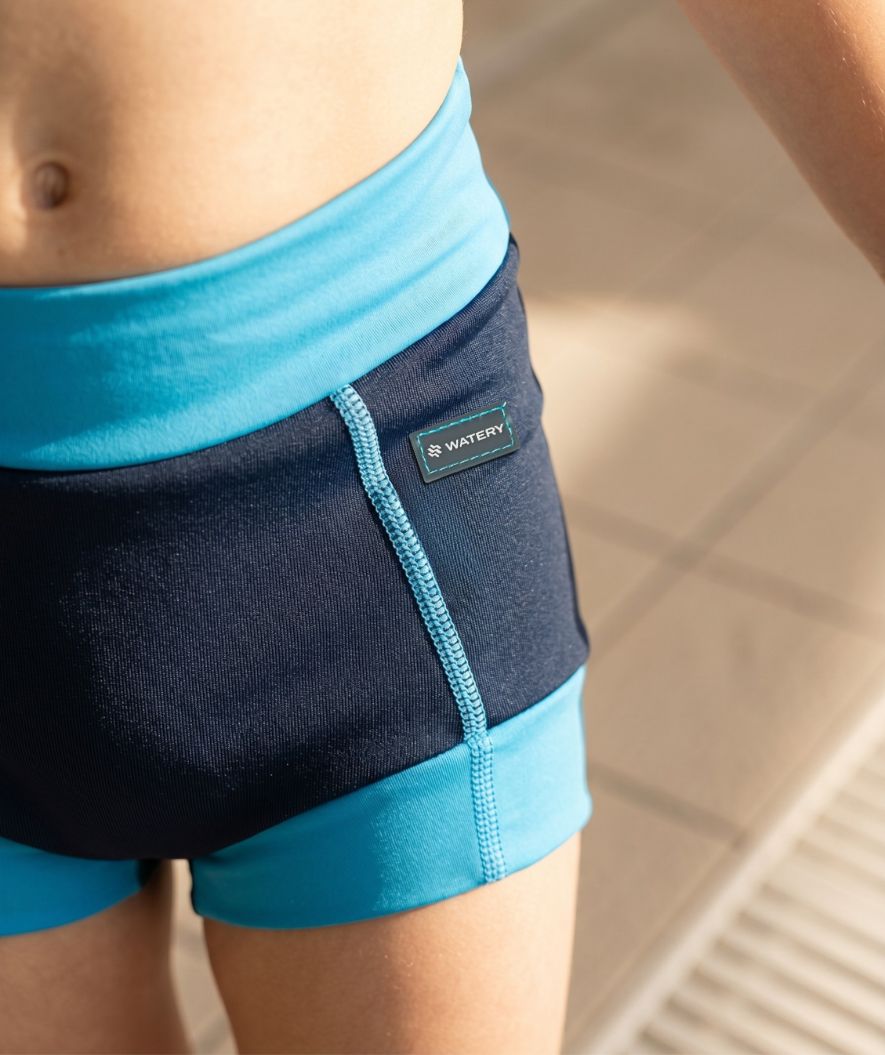 Watery blöjbadbyxor för barn - Neoprene Swim Nappy - Atlantic Blue