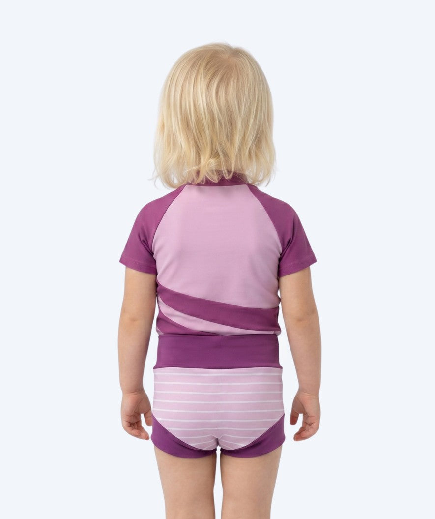 Watery blöjbadbyxor för barn - Neoprene Swim Nappy - Purple Stripes