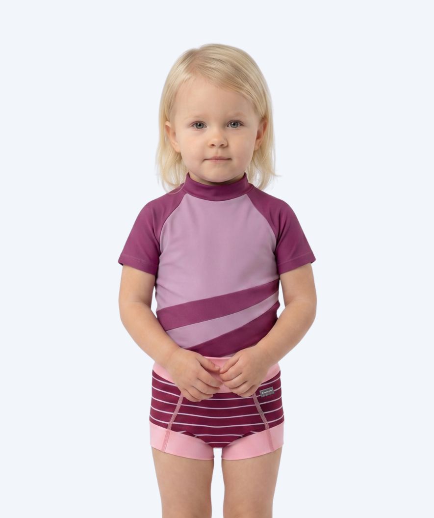 Watery blöjbadbyxor för barn - Neoprene Swim Nappy - Nordic Rosa Stripes