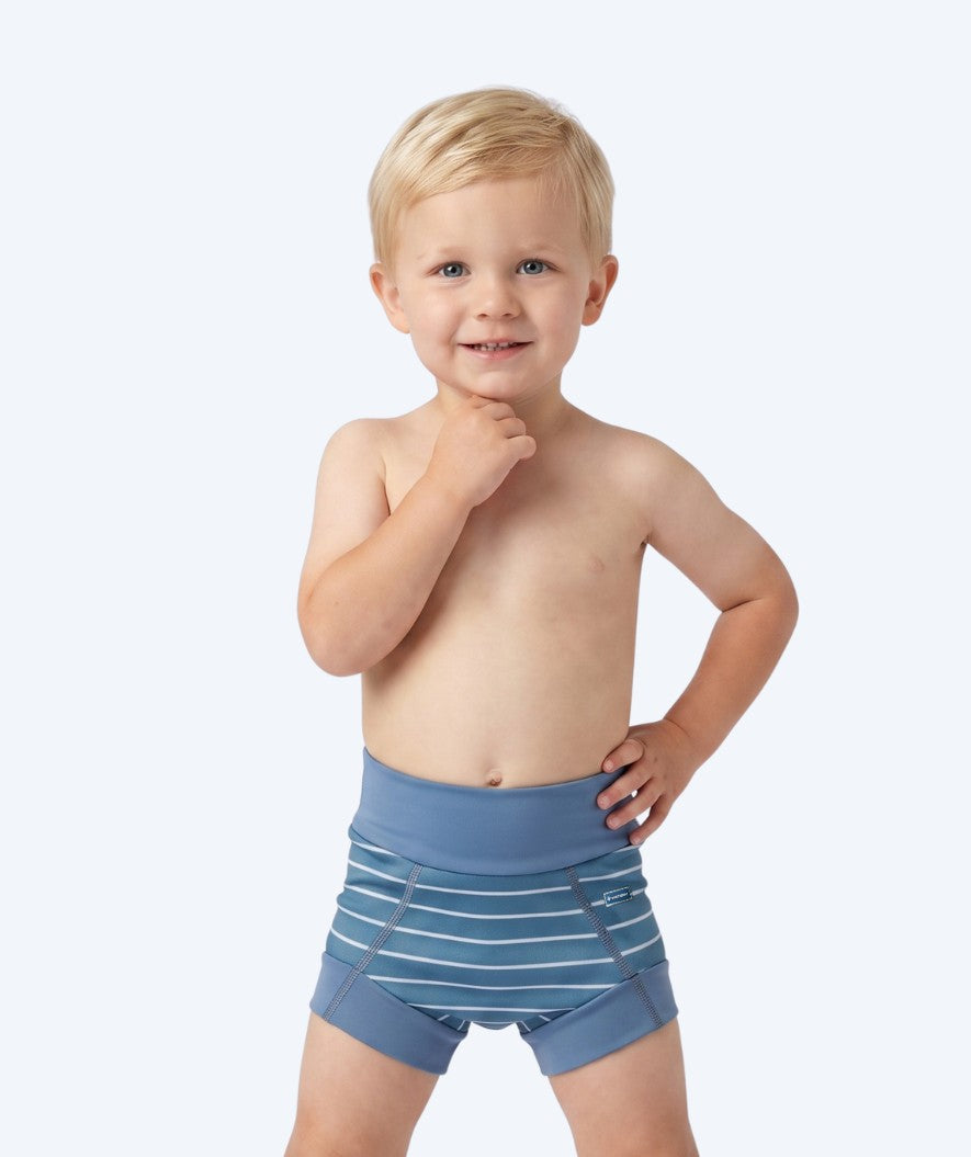 Watery blöjbadbyxor för barn - Neoprene Swim Nappy - Nordic Blue Stripes