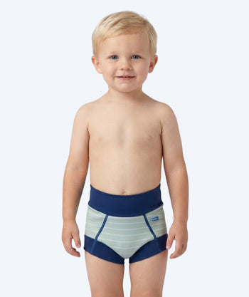 Watery blöjbadbyxor för barn - Neoprene Swim Nappy - Nordic Green Stripes