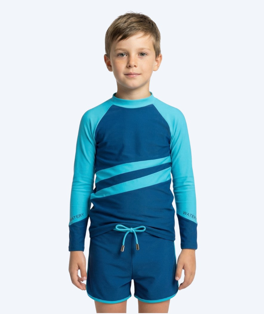 Watery UV-tröja för barn - Manami Långärmad Rashguard - Atlantic Blue