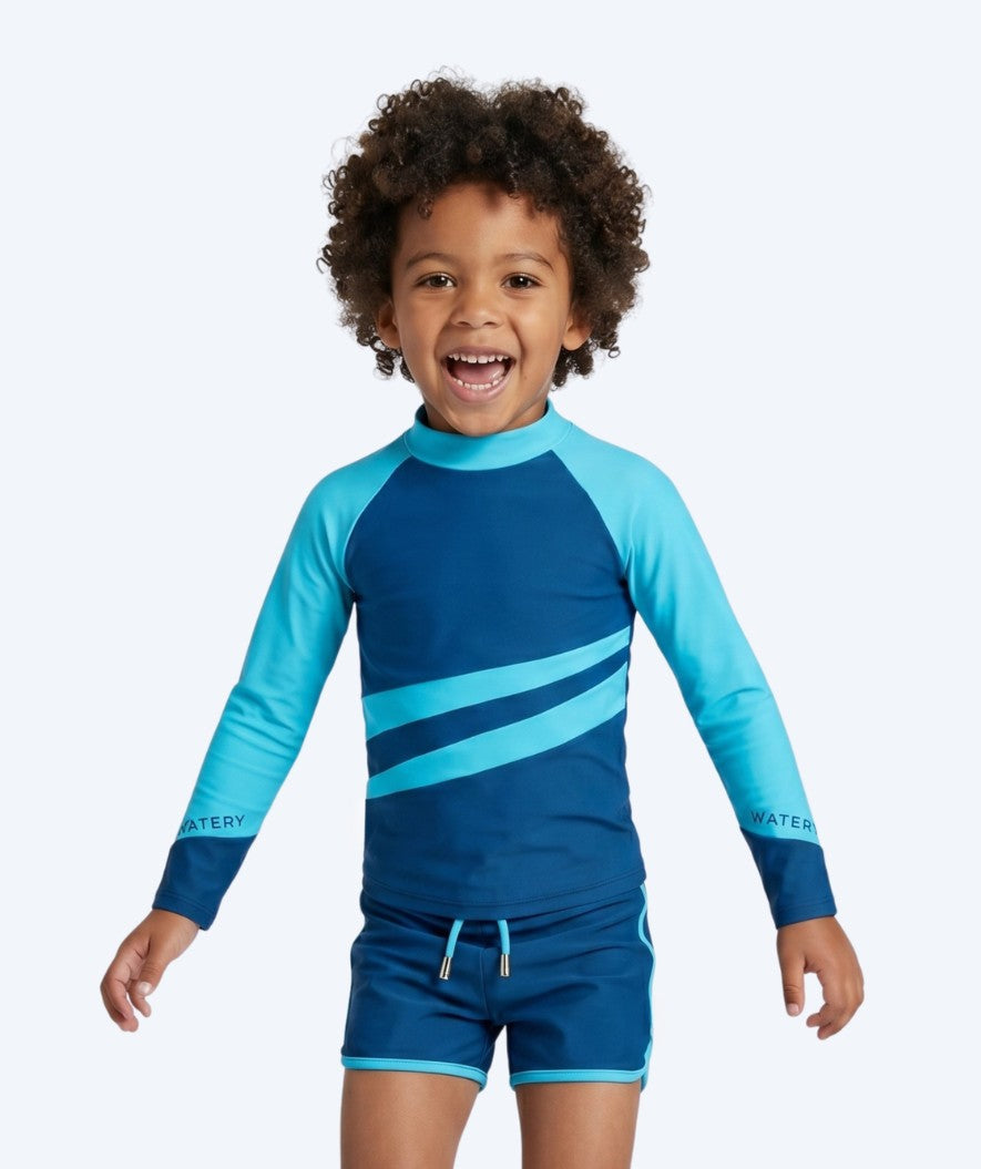 Watery UV-tröja för barn - Manami Långärmad Rashguard - Atlantic Blue