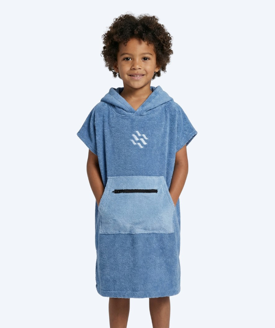 Watery badponcho för barn (1-6) - Bomull - Atlantic Blue