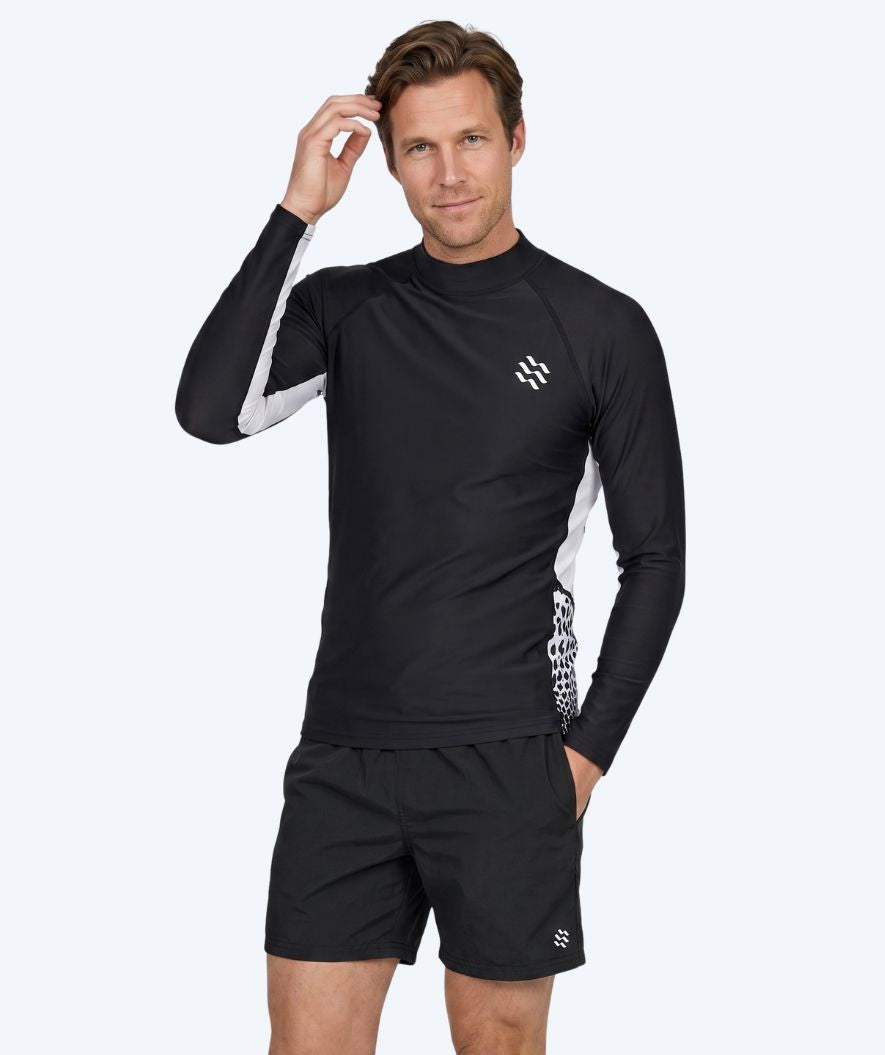 Watery UV tröja för herr - Scylla Långärmad Rashguard - Svart/vit