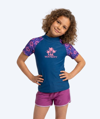 Watery UV tröja för barn - Osiris Kortärmad Rashguard - Lila/mörkblå