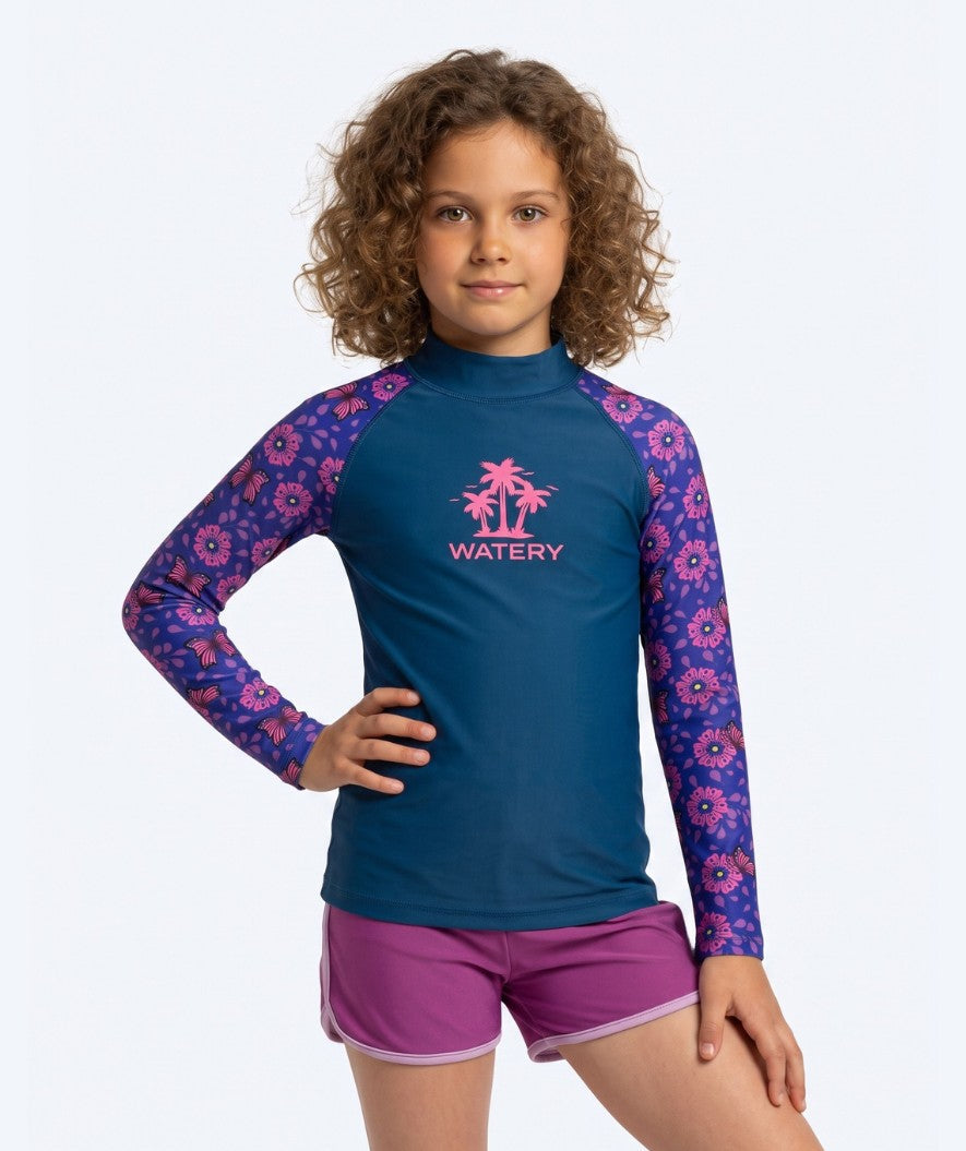 Watery UV-tröja för barn - Osiris Långärmad Rashguard - Lila/mörkblå