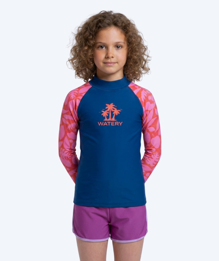Watery UV-tröja för barn - Osiris Långärmad Rashguard - Rosa/mörkblå