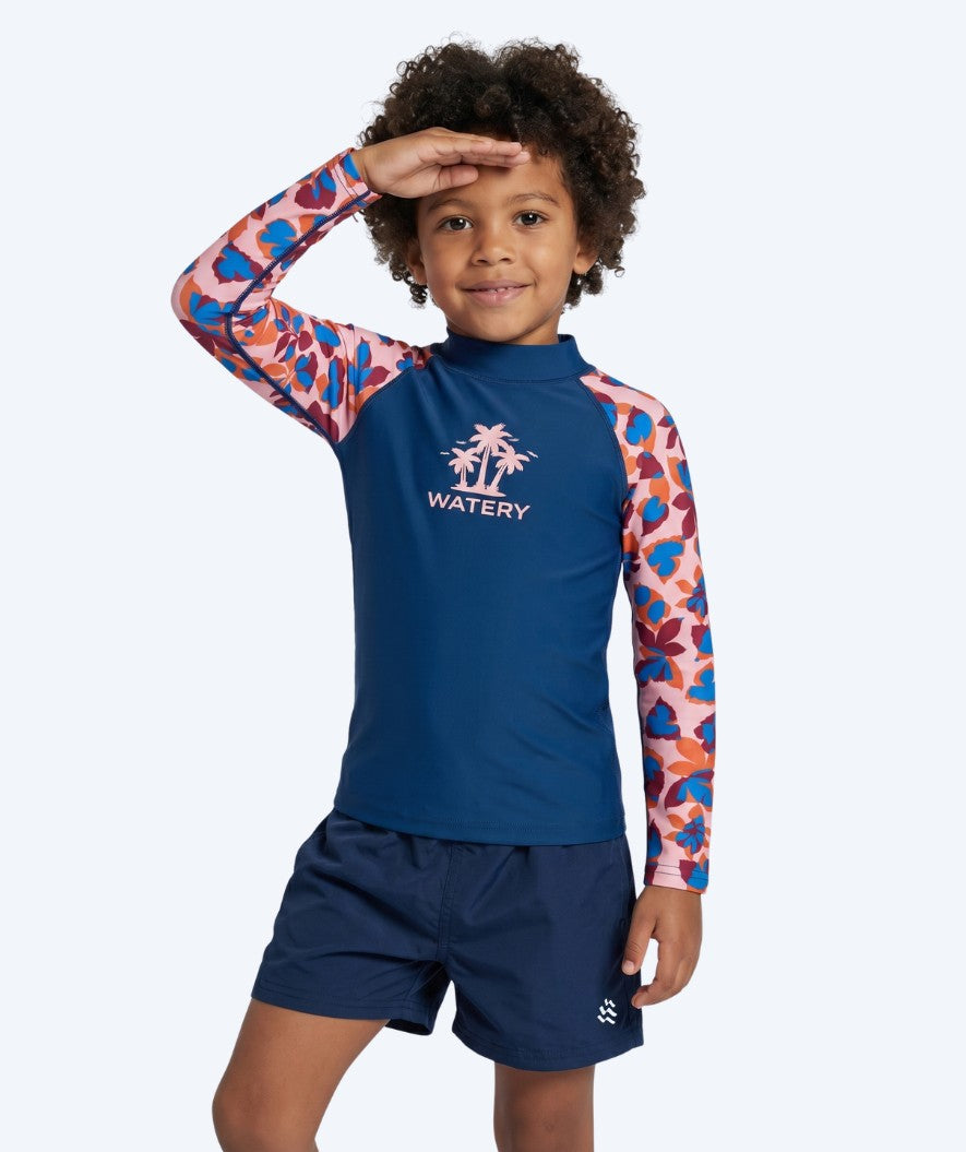 Watery UV-tröja för barn - Osiris Långärmad Rashguard - Ljusrosa/mörkblå