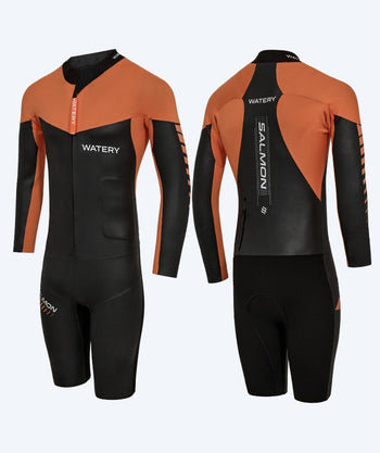 Watery våtdräkt för herr - Salmon Swimrun - Svart/orange