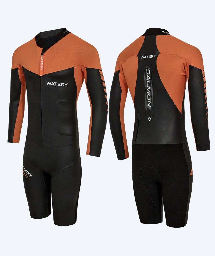 Watery våtdräkt för herr - Salmon Swimrun - Svart/orange