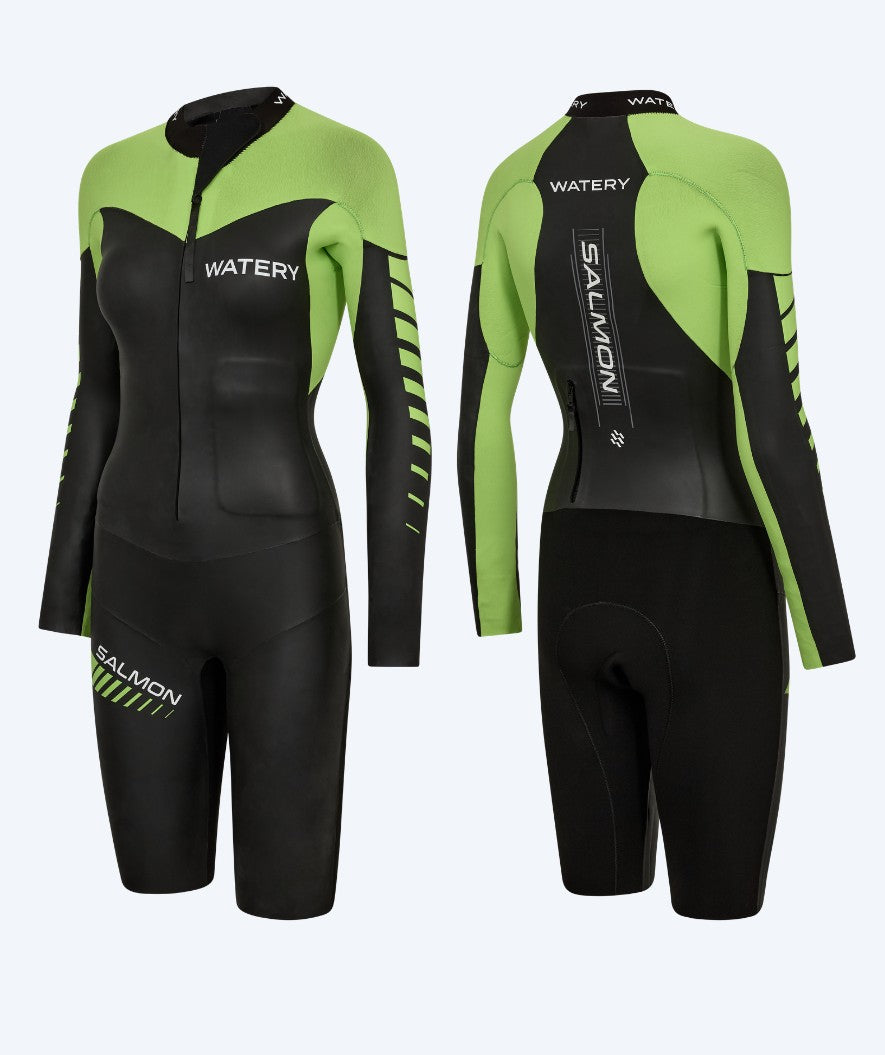 Watery våtdräkt för dam - Salmon Swimrun - Svart/grön