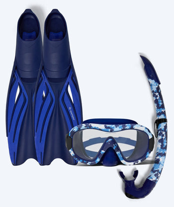 Watery snorkelset för vuxna - Isle/Rudder Camo - Mörkblå