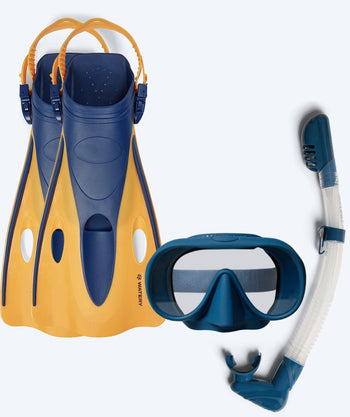 Watery snorkelset för vuxna (från 15 år) - Launch/Alton - Mörkblå/Orange
