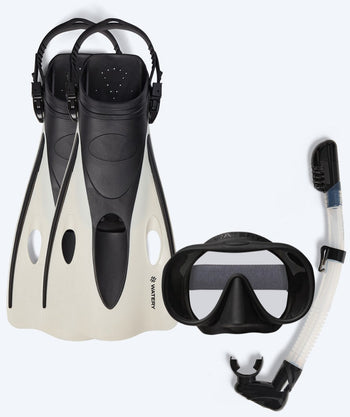 Watery snorkelset för vuxna (från 15 år) - Launch/Alton - Svart/Vit