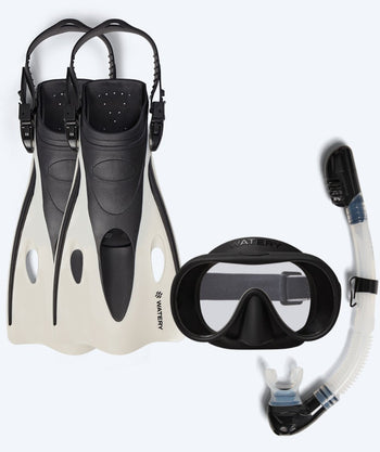 Watery snorkelset för barn (4-10) - Launch/Alton - Svart/Vit