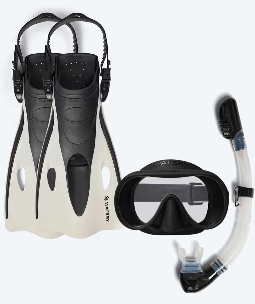 Watery snorkelset för barn (4-10) - Launch/Alton - Svart/Vit
