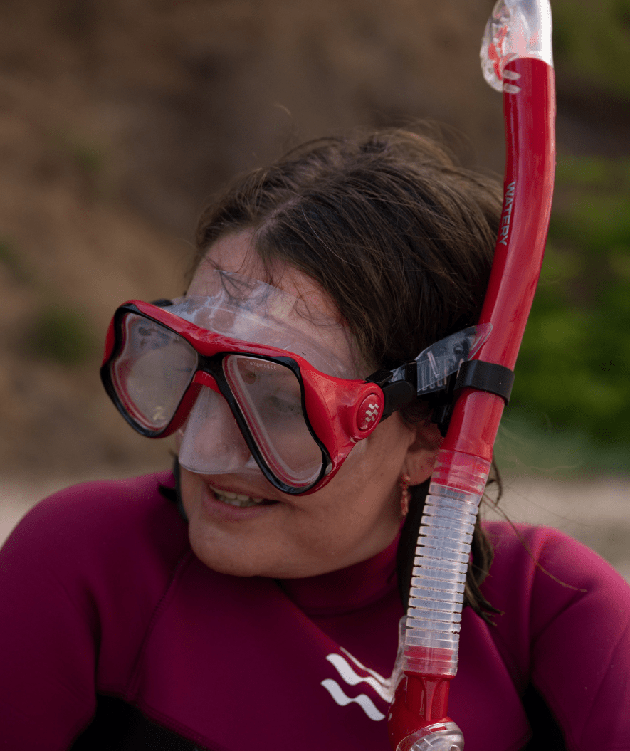 Watery Combo snorkelset för vuxna - Hudson Full-dry - Blå