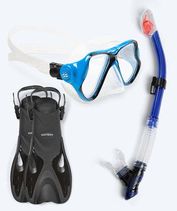 Watery snorkelset för vuxna - Fisher/Hudson - Blå