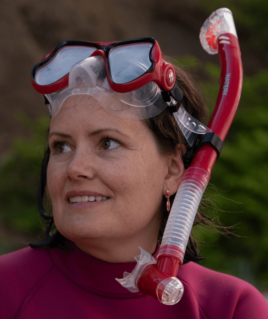 Watery Combo snorkelset för vuxna - Hudson Full-dry - Blå