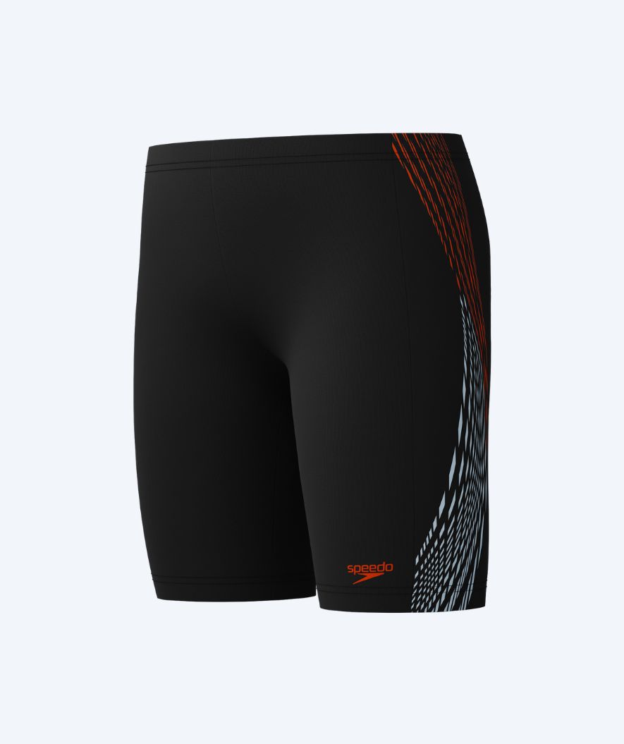 Speedo långa badbyxor för pojkar - Plastisol Placement - Svart/röd