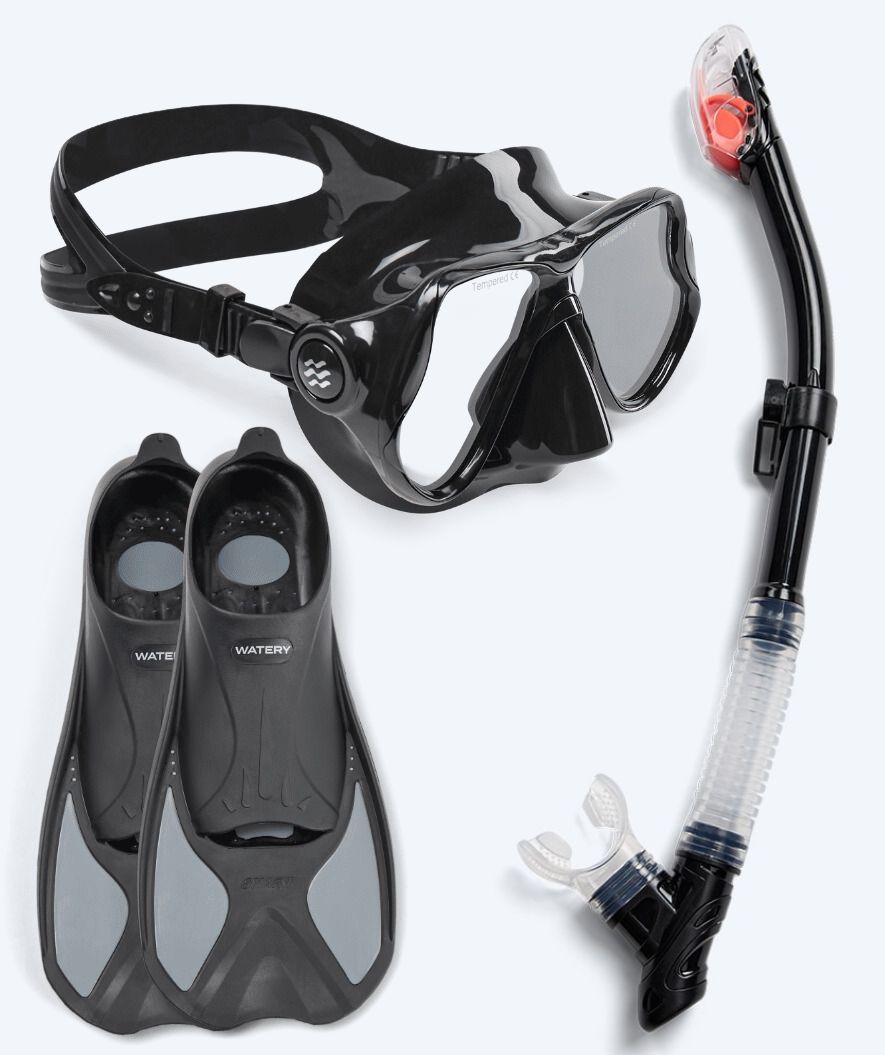 Watery snorkelset för vuxna - Pike/Hudson - Svart