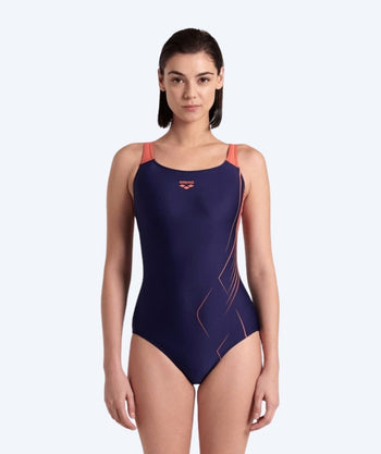 Arena baddräkt för dam - Swim Pro Back Dive - Mörkblå/Rosa