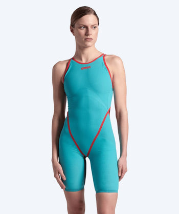 Arena tävlingsbaddräkt för dam - Carbon Core FX - Turkos/röd