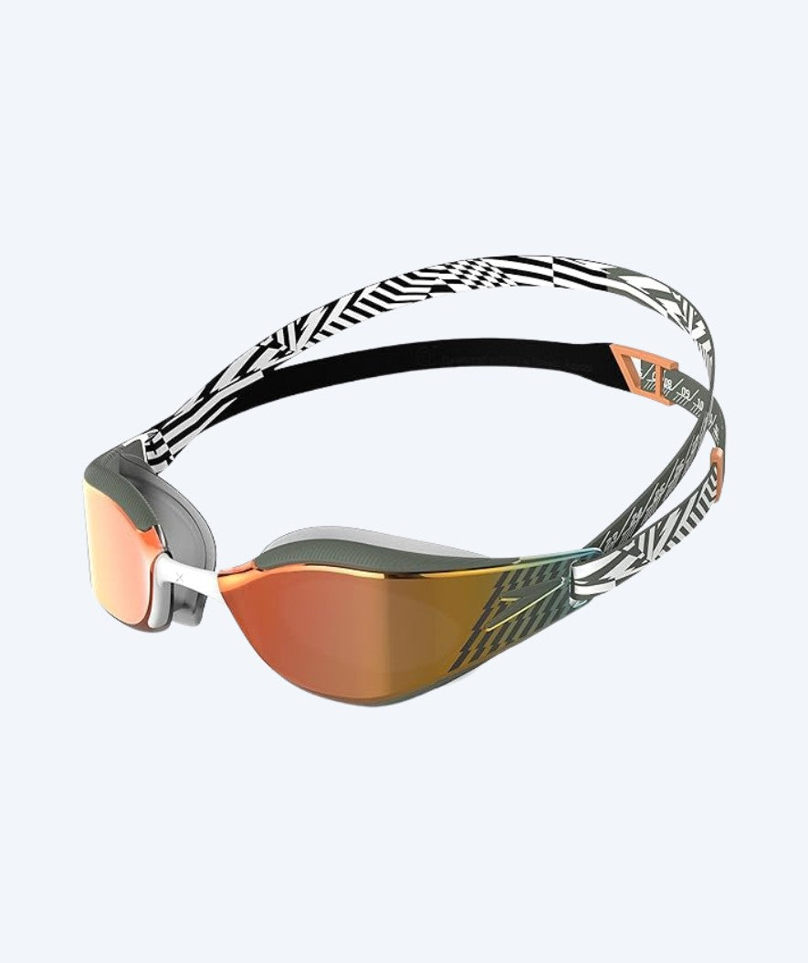 Speedo Elite simglasögon - Fastskin Hyper Elite Mirror - Svart/Grön (Guld lins)