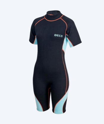 Beco neoprenvåtdräkt för dam - Neoprene Shorty - Svart/ljusblå