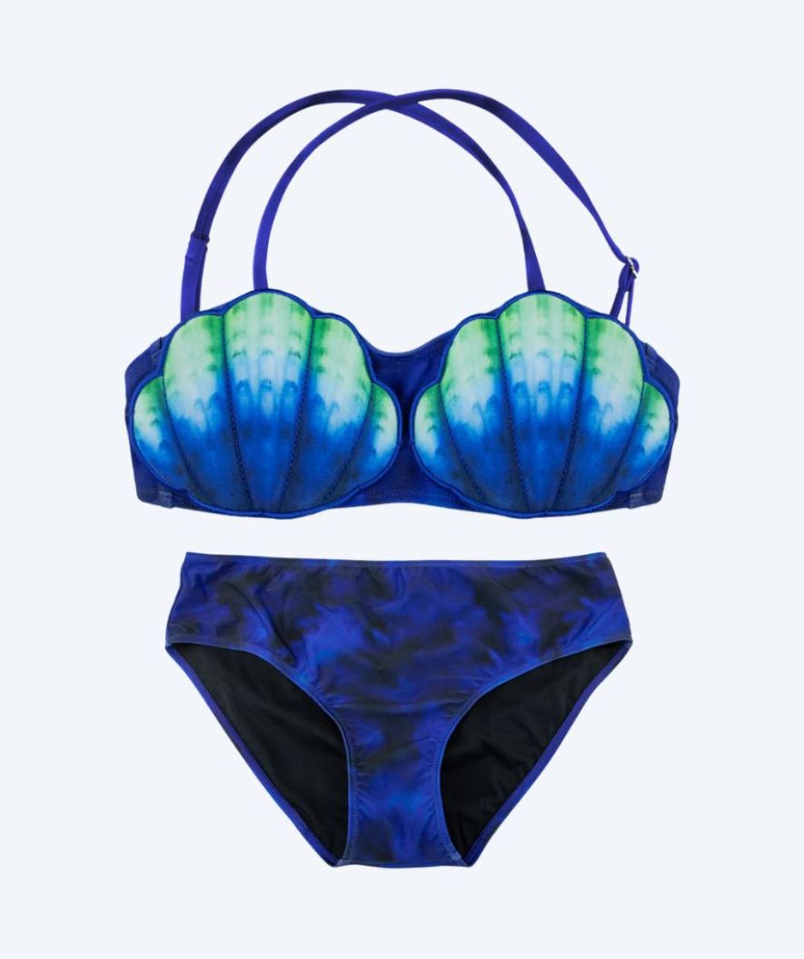 Fin Fun sjöjungfru bikini för barn - Royal Shell - Laguna Blue