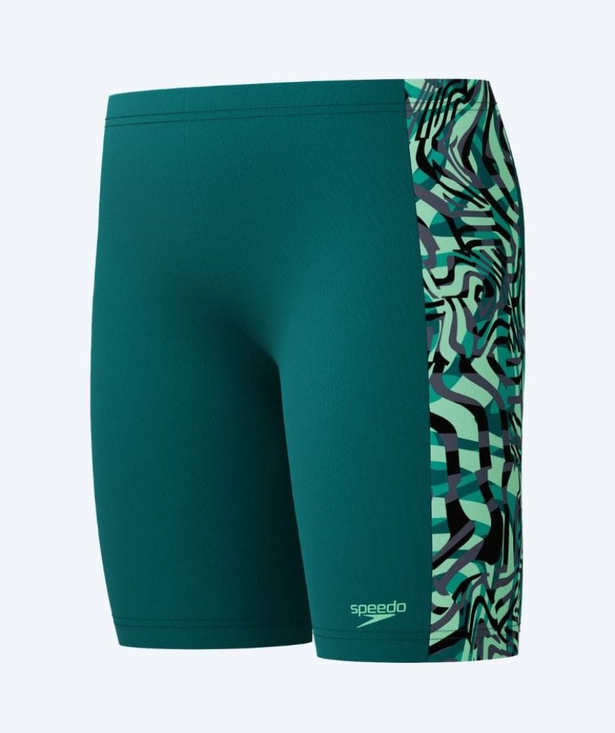 Speedo långa badbyxor för pojkar - Digital Panel - Grön/svart