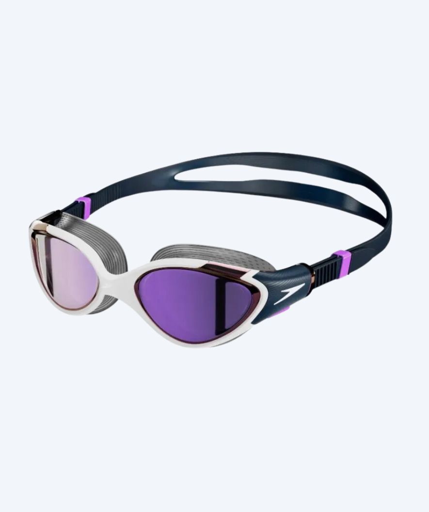 Speedo motionssimglasögon för dam - Biofuse 2.0 Mirror - Mörkblå/lila
