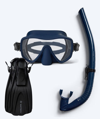 Watery snorkelset för vuxna (+15) - Coast/Skipper - Mörkblå/svart