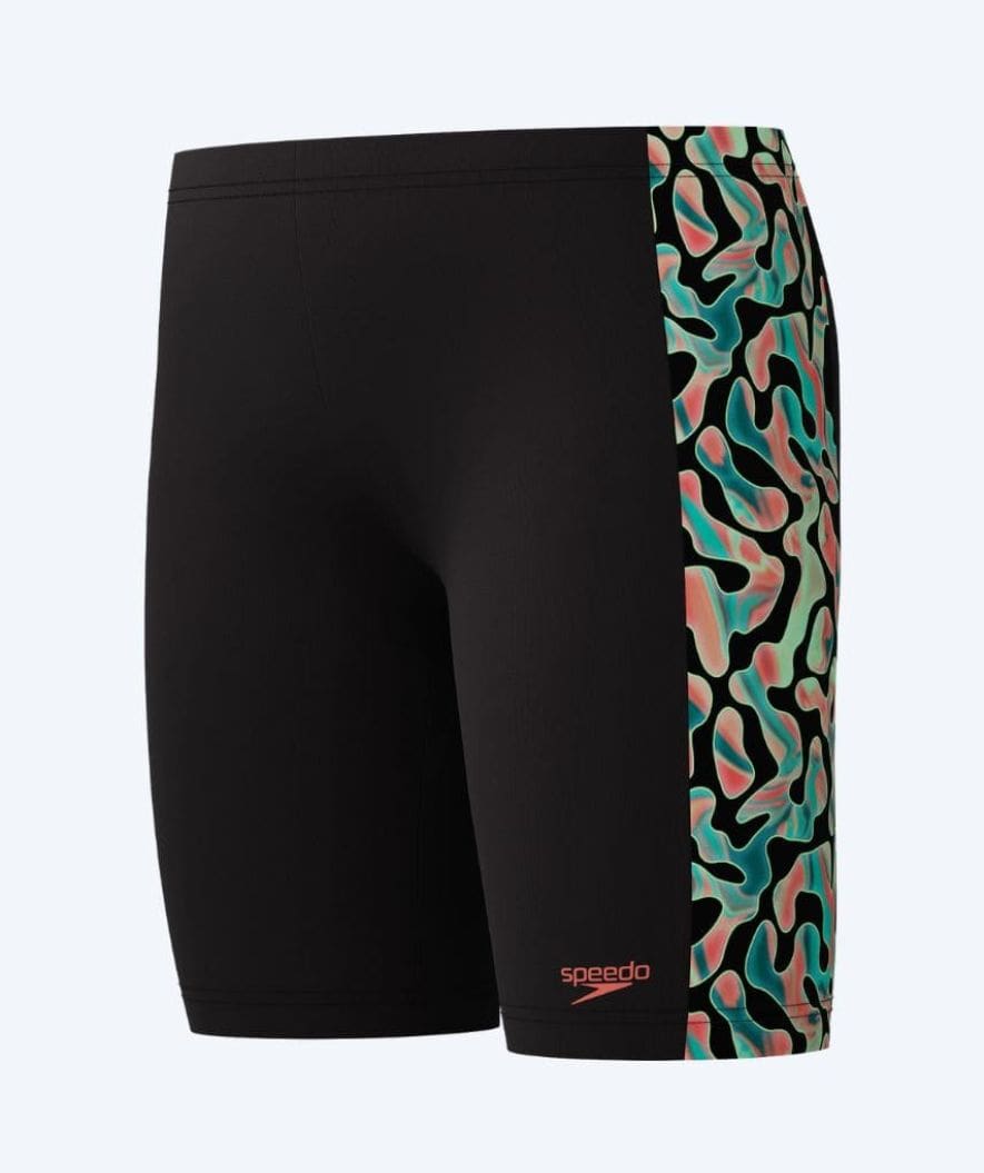 Speedo långa badbyxor för pojkar - Digital Panel - Svart/grön