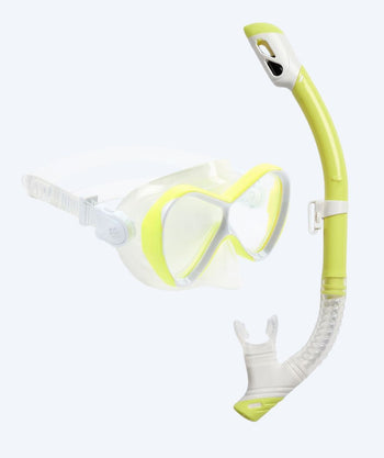 Watery Combo snorkelset för barn - Triton Full-dry - Gul