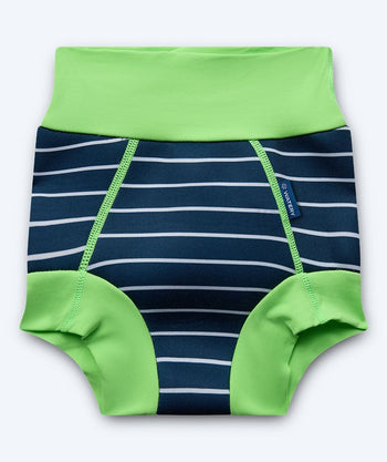 Watery badblöja för barn - Neoprene Swim Nappy - Green Stripes