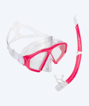 Aqualung Combo snorkelset för vuxna - Saturn - Klar/ljusrosa