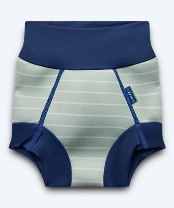 Watery badblöja för barn - Neoprene Swim Nappy - Nordic Green Stripes