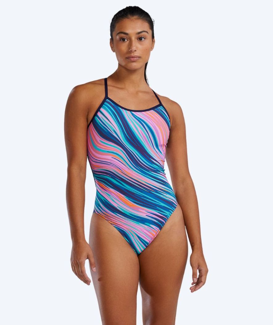 TYR baddräkt för dam - Riptidal Trinityfit - Rosa/blå